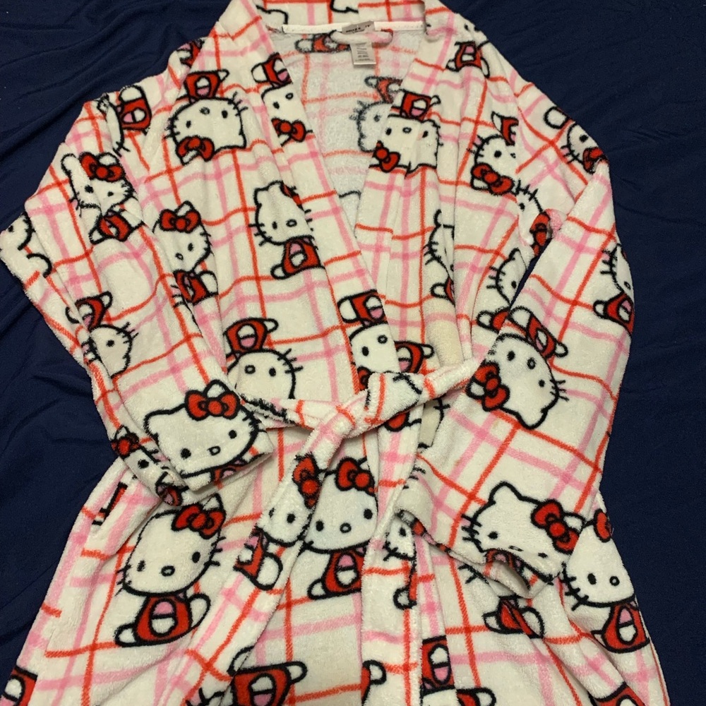Hello Kitty Pink and White Robe Pajamas
